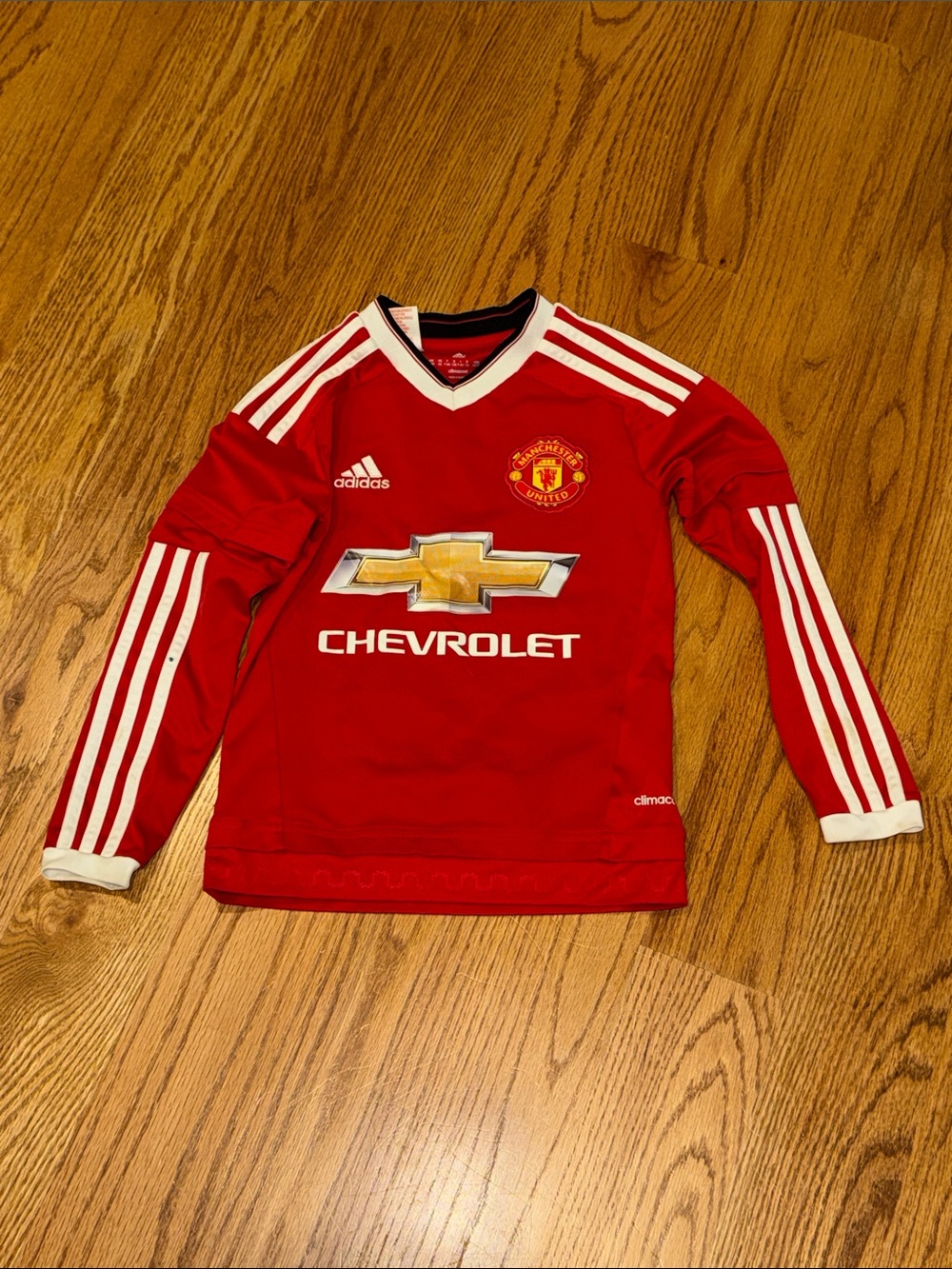 adidas Manchester United Kids Long-Sleeve Soccer Top - Red & White